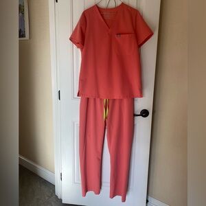 Coral Figs brand scrub set